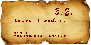 Baronyai Eleonóra névjegykártya